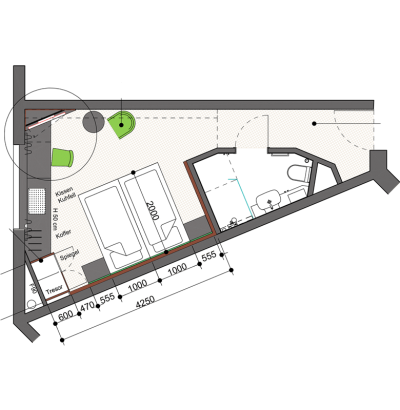 Grundriss Doppelzimmer