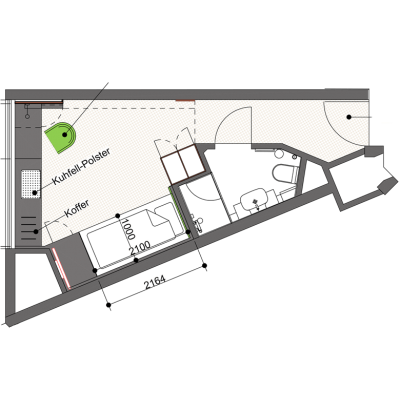 Grundriss Einzelzimmer